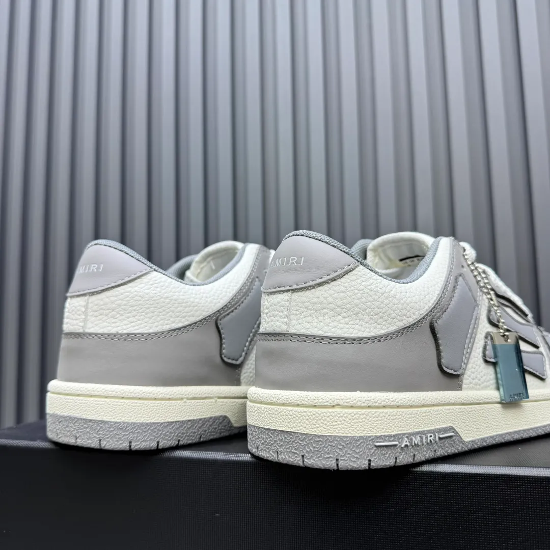 Men's men's shoes 💰600 AMIRI high street sneakers with bone sports shoes, toe layer cowhide upper, upper side bones, hand-stitched, good three-dimensional effect, customized metal LOGO, size 38-45 46